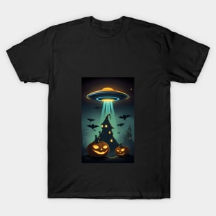 UFO Halloween Castle T-Shirt